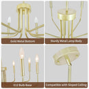 Gold Farmhouse Chandelier 8 Lights for Dining Room
