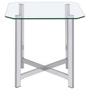 Cronin 2-piece Tempered Glass Top Coffee Table Set Chrome
