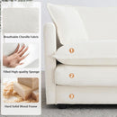 Beige 2 Piece Loveseat Armchair Set Chenille Upholstery