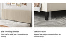 King bed frame with a bandaged headboard is stable and easy to assemble, and the style is simple and elegant,beige