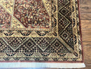 Indo Persian Rug 8x10, Dome Design, 210 KPSI, Handmade Vintage Wool Rug