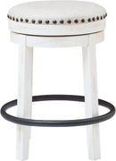 Valebeck 24Inch Counter Height Swivel Stool White Black