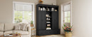 U-Can 78.7'H Hall Tree with Bench and 5 Storage Cubbies, Modern Entryway Storage Organizer Cabinet with 4 Doors, 5 Drawers and Adjustable Shelves for Hallway, Entryway, Living Room