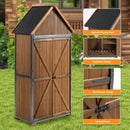 Outdoor Storage Cabinet 32.3'L X 21'W X 67'H, Garden Shed Tool Shed with Metal Frame Structure for Backyard Garden Patio Lawn (Brown)