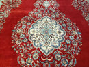 9' X 12' Vintage Handmade India Medallion Wool Rug Vegetable Dyes Nice Red