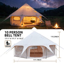 Large 15FT 600D Oxford Bell Tent With Stove Jack For Glamping And Camping (SAK10987)