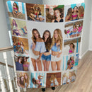 Transform your favorite photos into a treasured keepsake with our soft and luxurious 15 photo collage fleece blanket
