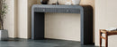 TREXM Rustic Console Table with Fluted Drawer Front, Entryway Table with Curved Corners & Thick Legs, Sturdy Sofa Table for Hallway & Living Room (Dark Navy)