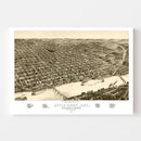 Vintage Map of Little Rock, Arkansas 1887