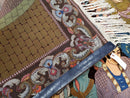 Semi Antique Persian Isfahan Pictoral Rug 4.10x6.1, Wool Handmade High Quality Decorative Carpet