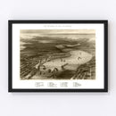 Vintage Map of New Orleans, Louisiana 1863