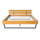 PINE WOOD BED FRAME QUEEN SIZE,NATURAL & BLACK COLOR