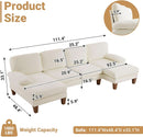 110 Inch Beige U Shaped Sectional Sofa For Living Room With Double Chaise And Comfortable Seating For Gatherings
