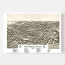 Vintage Map of Denison, Texas 1886