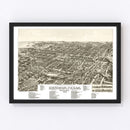 Vintage Map of Denison, Texas 1886