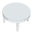 Dazzling Sliver Round Coffee Table with Starburst Mirror Mosaic Design, Glass Top for Living Room, Luxury Sofa Center Table, Modern Home Decor (31.5'' W * 31.5'' D * 18''H)