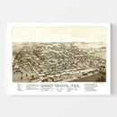Vintage Map of Hone Grove, Texas 1885