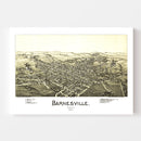 Vintage Map of Barnesville, Ohio 1899