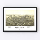 Vintage Map of Barnesville, Ohio 1899