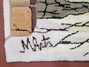 Small Judaica Rug, Rug with Jerusalem Pictorial, Chanuka Gift, Hand-Tufted, Jerusalem Gate, Vintage Judaica, Western Wall Rug, 3x4 Rug
