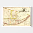 Vintage Map of Cincinnati, Ohio 1841