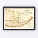 Vintage Map of Cincinnati, Ohio 1841