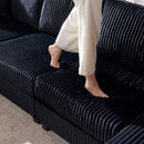 U-Shaped Convertible Sofa, 4 Seater Large Living Room Lounge