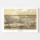 Vintage Map of Camp Chase, Ohio 1860