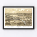 Vintage Map of Camp Chase, Ohio 1860