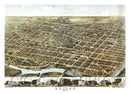 Vintage Map of Dayton, Ohio 1870