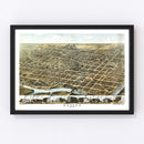 Vintage Map of Dayton, Ohio 1870