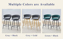 A set of 4 rotating bar stools, equipped with breathable linen cushions - beige seats with golden metal legs, suitable for the height of the kitchen island, dining table or bar counter