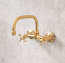 Wall Mounted Unlacquered Brass Faucet