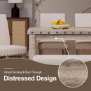Rustic Dining Table Set Six NailheadAccents Chairs