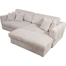 105' Oversized Sectional Sofa Cloud Couch for Living Room, Modern stripe L Shaped Couch, Comfy Boucle Modular Sofa Sleeper with Moveable Ottoman WIth/6 Pillow(WHITE)