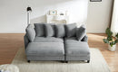 Modern L-Shaped Sectional Sofa with Storage, Movable Ottoman, and Throw Pillows, Grey Chenille, 83'