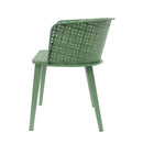 Milan Outdoor Dining Chair Set of 2 in Green Iron with Modern Design and Comfortable Dimensions
