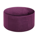 Velvet Round Ottoman,Purple