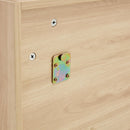 Natural Wood Grain Multi-Function Mirror Cabinet - Clear Mirror and Storage Space. MDF material mirror cabinet,a separate wall mounted bathroom mirror for storage and space saving.