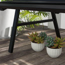 48.5" Garden Bench, Outdoor Patio Bench, Lightweight Aluminum Park Bench with Slatted Seat for Lawn, Park, Deck, Black