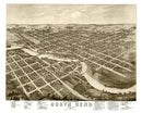 Vintage Map of South Bend, Indiana 1874