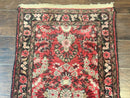 Persian Hamadan Runner Rug 2 x 13.6 – Red Floral Wool Hallway Carpet