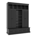 U-Can 78.7'H Hall Tree with Bench and 5 Storage Cubbies, Modern Entryway Storage Organizer Cabinet with 4 Doors, 5 Drawers and Adjustable Shelves for Hallway, Entryway, Living Room