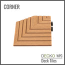 Deck Tile Corner Ramp Edge - for Premium WPC Interlocking Tiles | DECKO (3.1" x 3.1" x 0.8") - (One Piece)