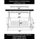Keystone Amish Co. 4 Foot York Porch Swing, Yellow