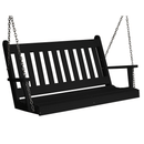 Keystone Amish Co. 4 Foot Franklin Poly Composite Porch Swing, Black