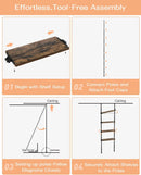 Adjustable Tall Narrow Bookcase 4 Tier Ladder 64 To 113 In