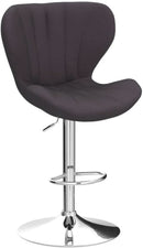 Velvet Adjustable Swivel Barstools Gray Set of Two