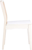 Coastal White And Natural Rattan Dining Chair Set Of 2