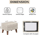 Beige Upholstered Storage Ottoman With Removable Lid